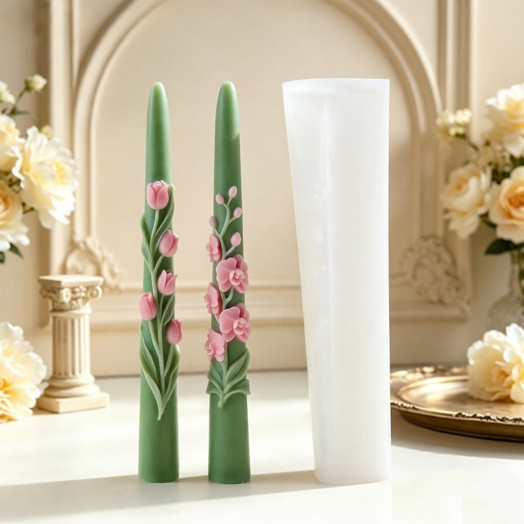 Candle Making Reno - Long Pole Flower Taper Candle Silicone