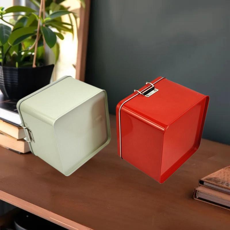Tin Container Lid - Square Tinplate Cookie Tins Box With