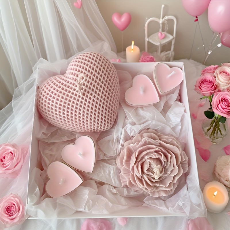 2pcs Peony Flower Woven Heart  - огляд і ціна Candle Making Bath