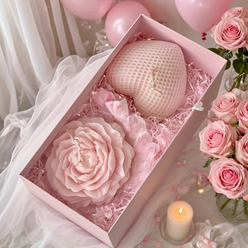 2pcs Peony Flower Woven Heart  - огляд і ціна Candle Making Bath