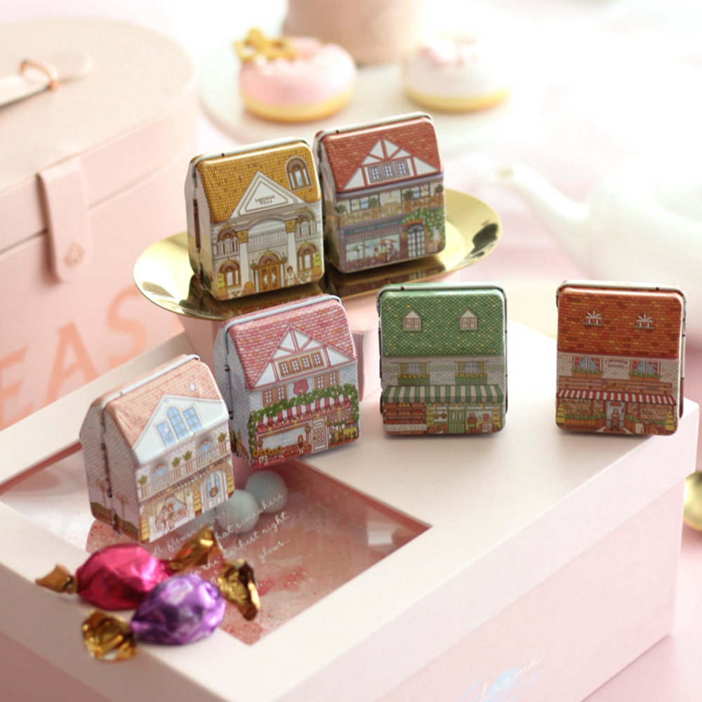 6Pcs Mini House Shaped Tin Box - огляд і ціна Tin Container Lid