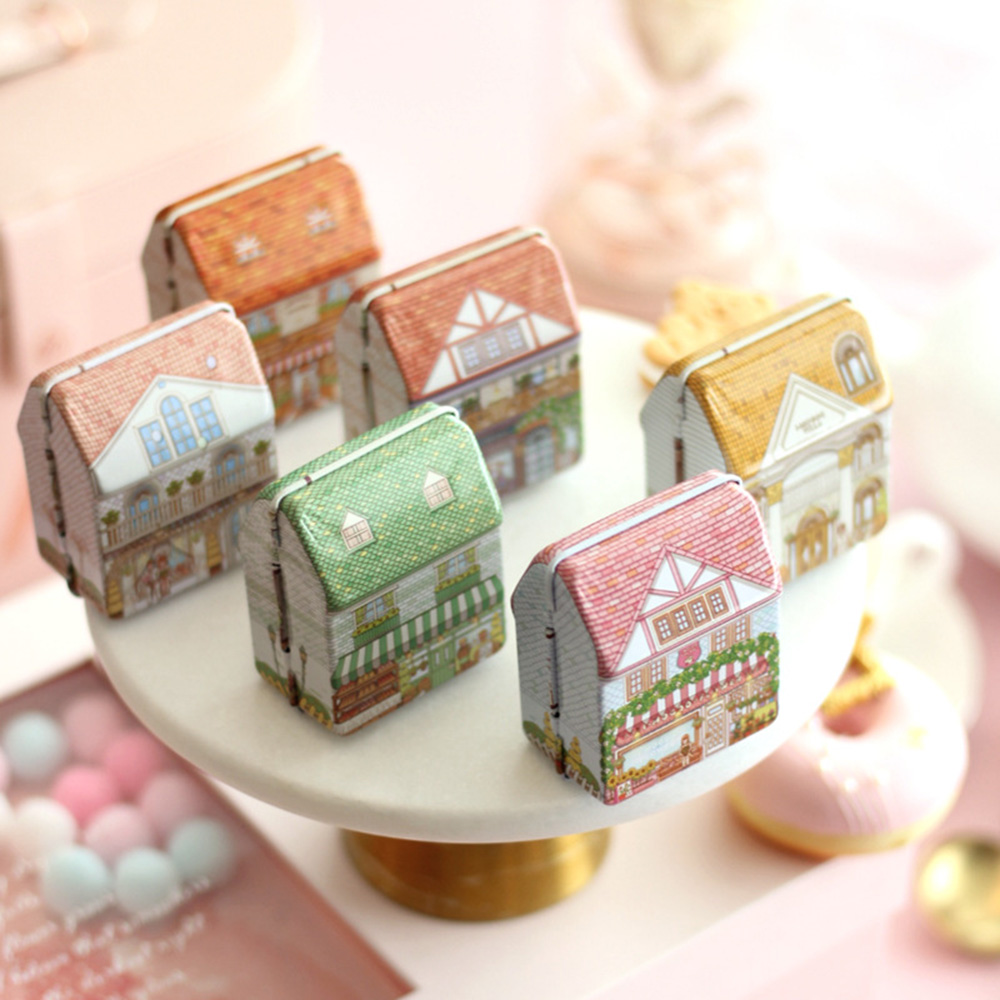 6Pcs Mini House Shaped Tin Box - огляд і ціна Tin Container Lid
