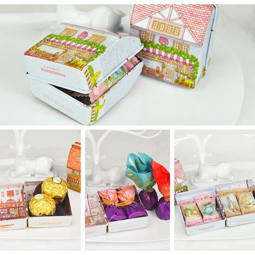 6Pcs Mini House Shaped Tin Box - огляд і ціна Tin Container Lid