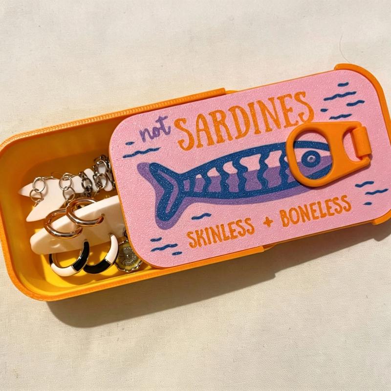 Sardine Tin Jewelry Box 3D Pri - огляд і ціна Tin Container Lid