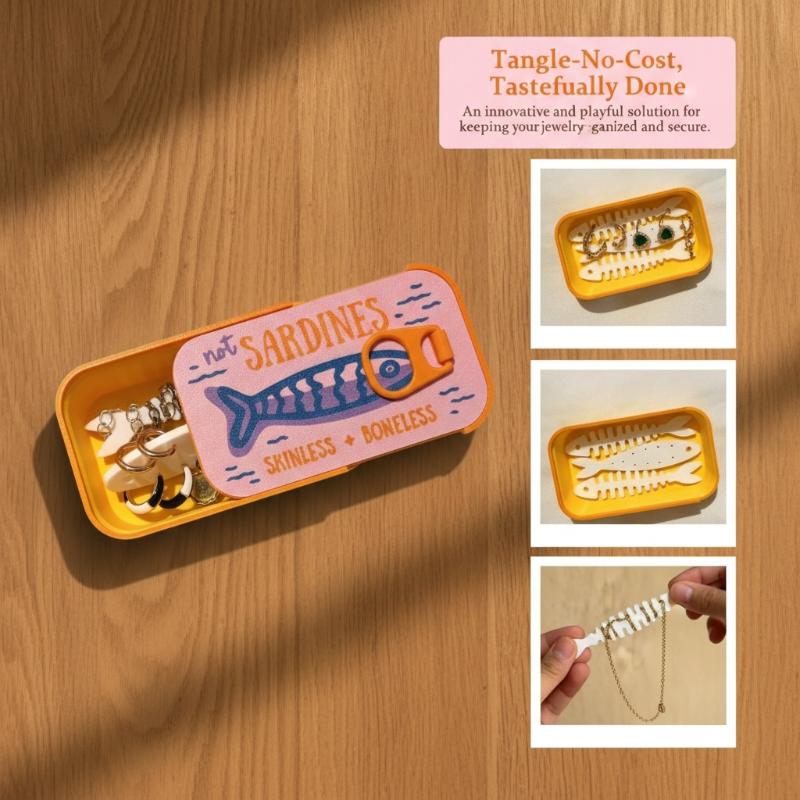 Sardine Tin Jewelry Box 3D Pri - огляд і ціна Tin Container Lid