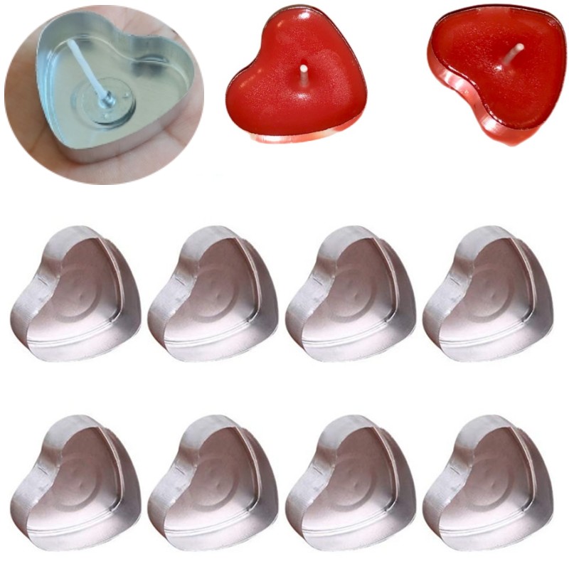 100 Sets Heart shaped Empty Al - огляд і ціна Candle Making Vessels