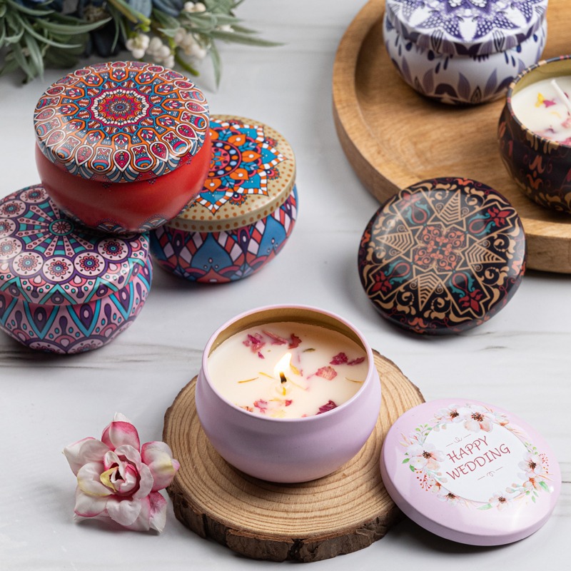 12pcs Premium Floral Printed C - огляд і ціна Tin Container Lid