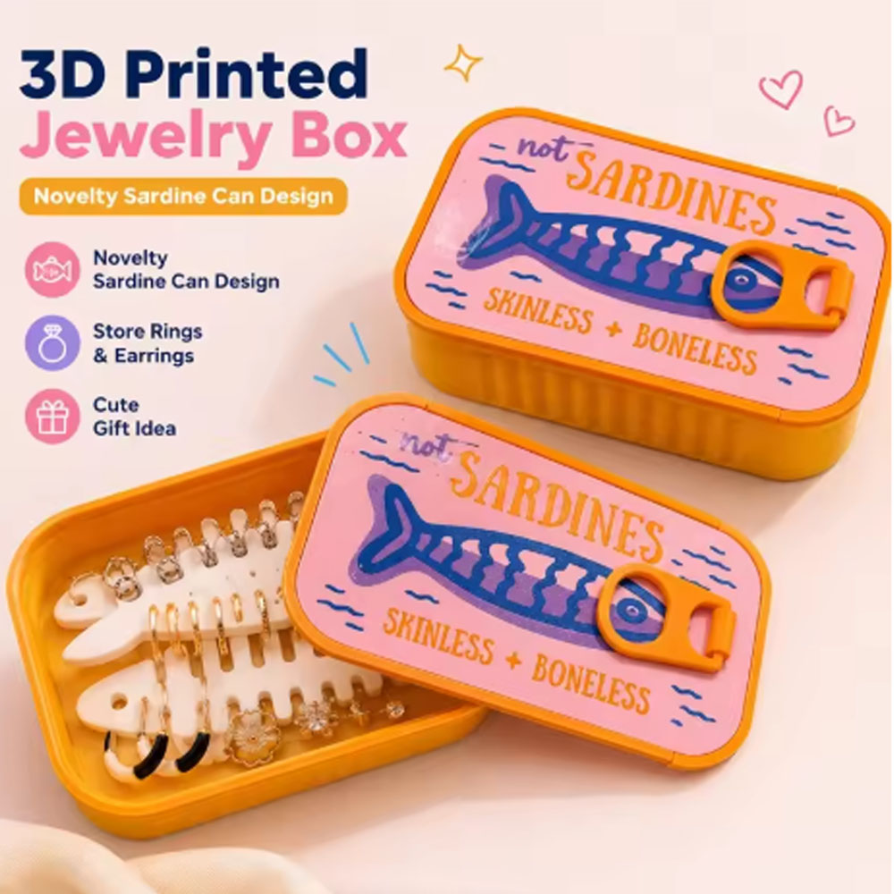 Sardine Tin Jewelry Box 3D Pri - огляд і ціна Tin Container Lid