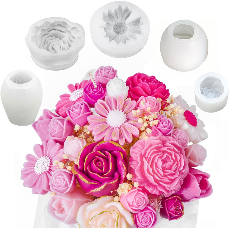 5Flower Candle Mold Set，3D Flo - огляд і ціна Candle Making Kit Wholesale