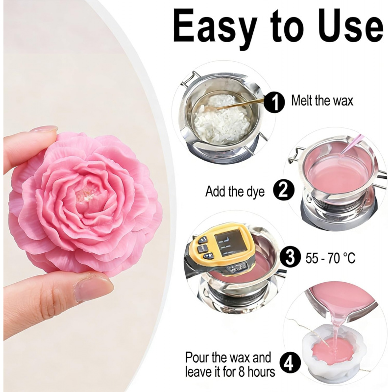 5Flower Candle Mold Set，3D Flo - огляд і ціна Candle Making Kit Wholesale