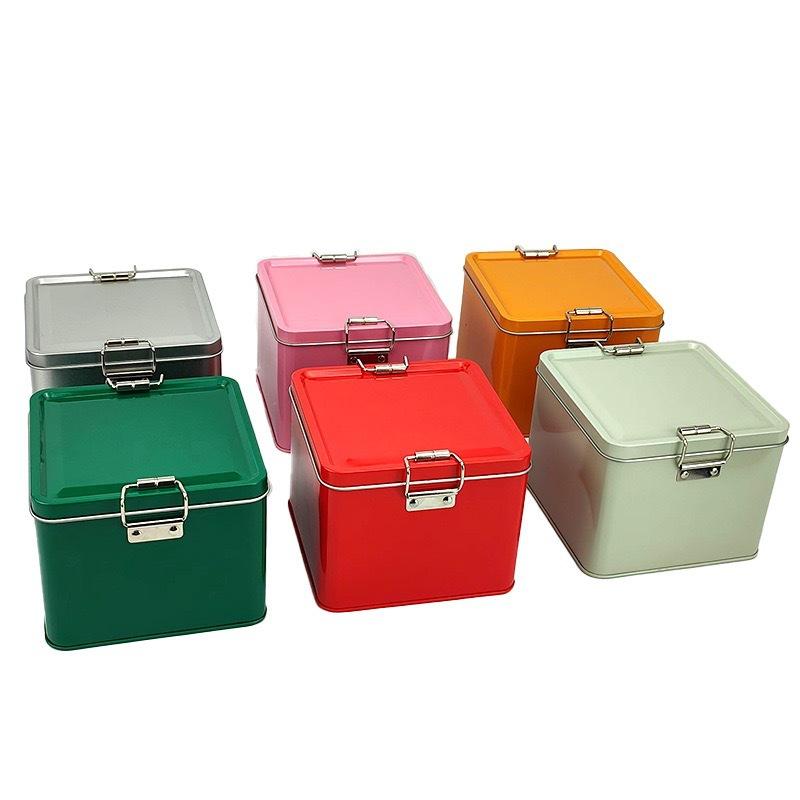 Square Tinplate Cookie Tins Bo - огляд і ціна Tin Container Lid
