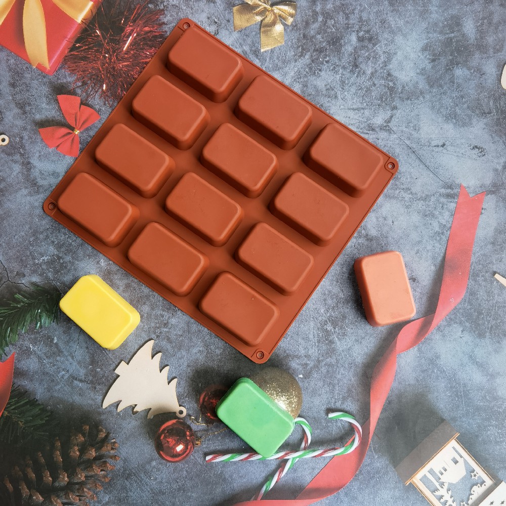 12 Cavity Square Silicone Soap - огляд і ціна Candle Making Reno