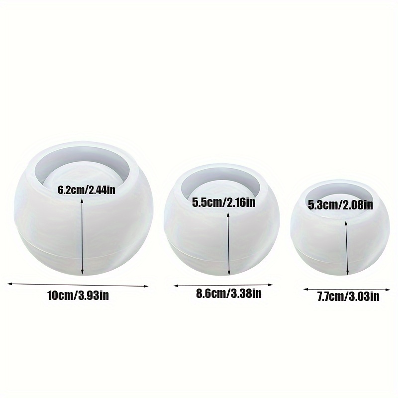 3pcs-Round Flower Pot Silicone - огляд і ціна Candle Making Vessels