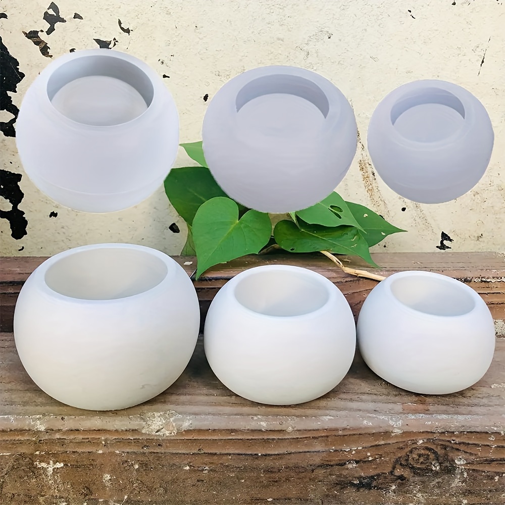3pcs-Round Flower Pot Silicone - огляд і ціна Candle Making Vessels