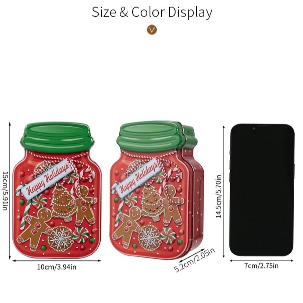 Portable Metal Christmas Tin B - огляд і ціна Tin Container Lid