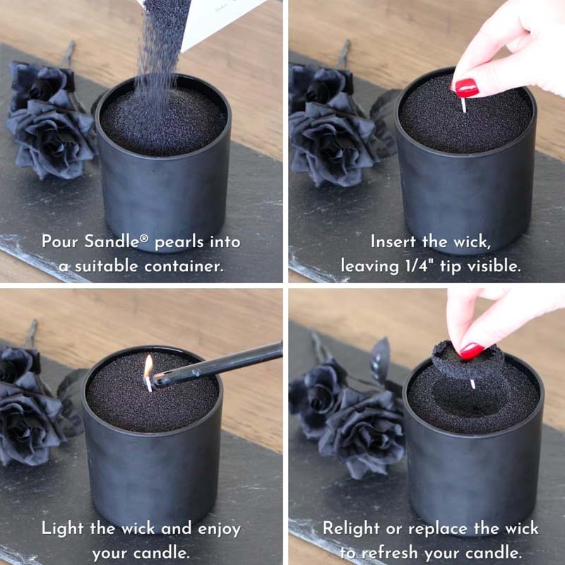 Black Candle Sand with Wick, 2 - огляд і ціна Candle Making Reno