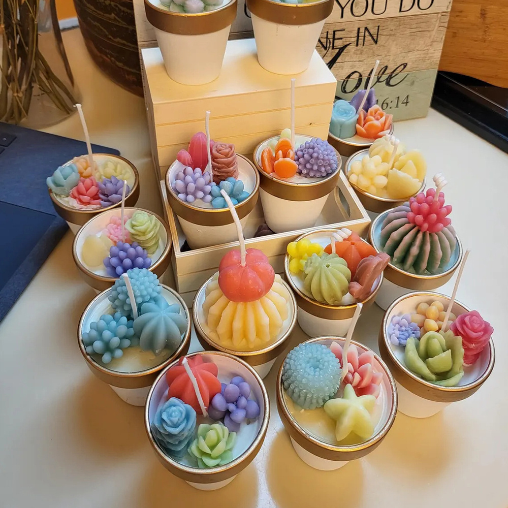 6pcs Succulent Silicone Candle - огляд і ціна Candle Making Reno